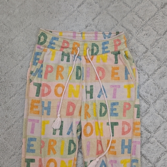 Anthropologie Joggers Womens S Pink Pride Graphic Luke John Matthew Arnold - Picture 2 of 10